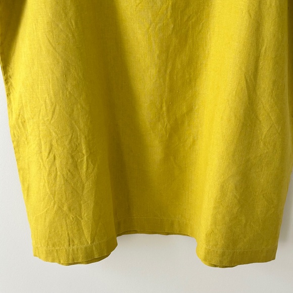 NotPerfectLinen 100% Linen Chartreuse Yellow Green Shift Dress - Picture 11 of 16